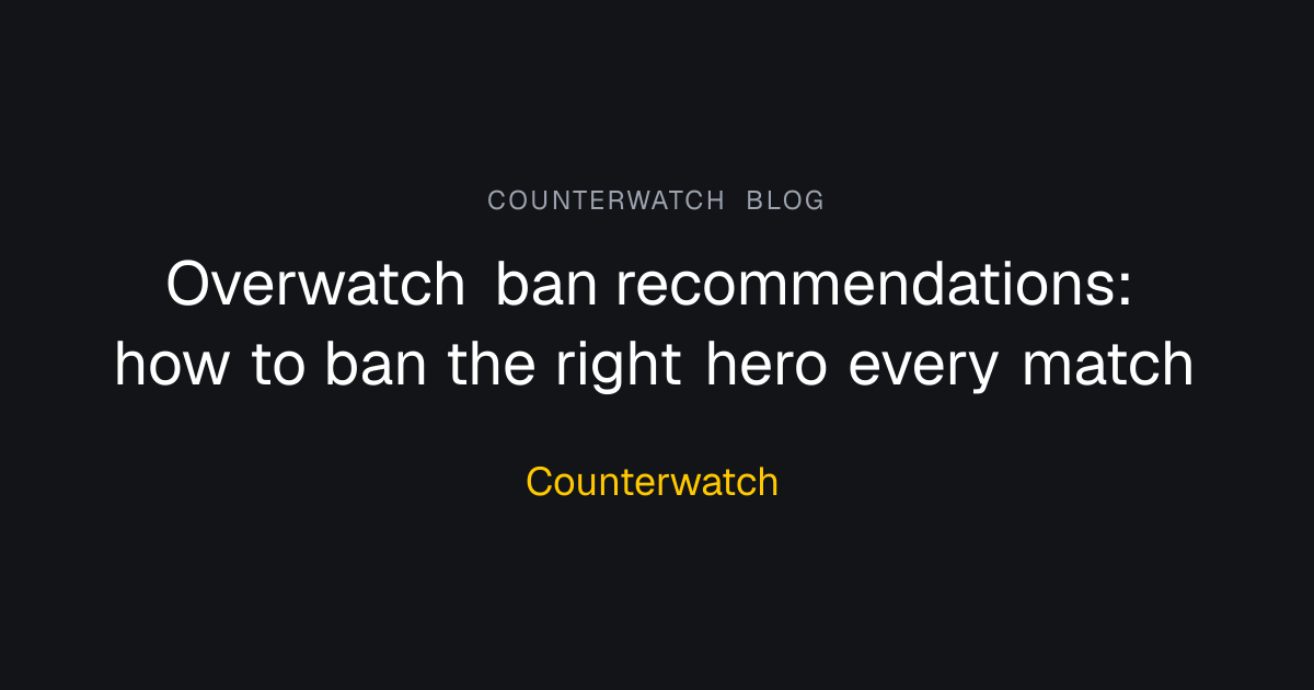 Overwatch ban recommendations: how to ban… | Counterwatch