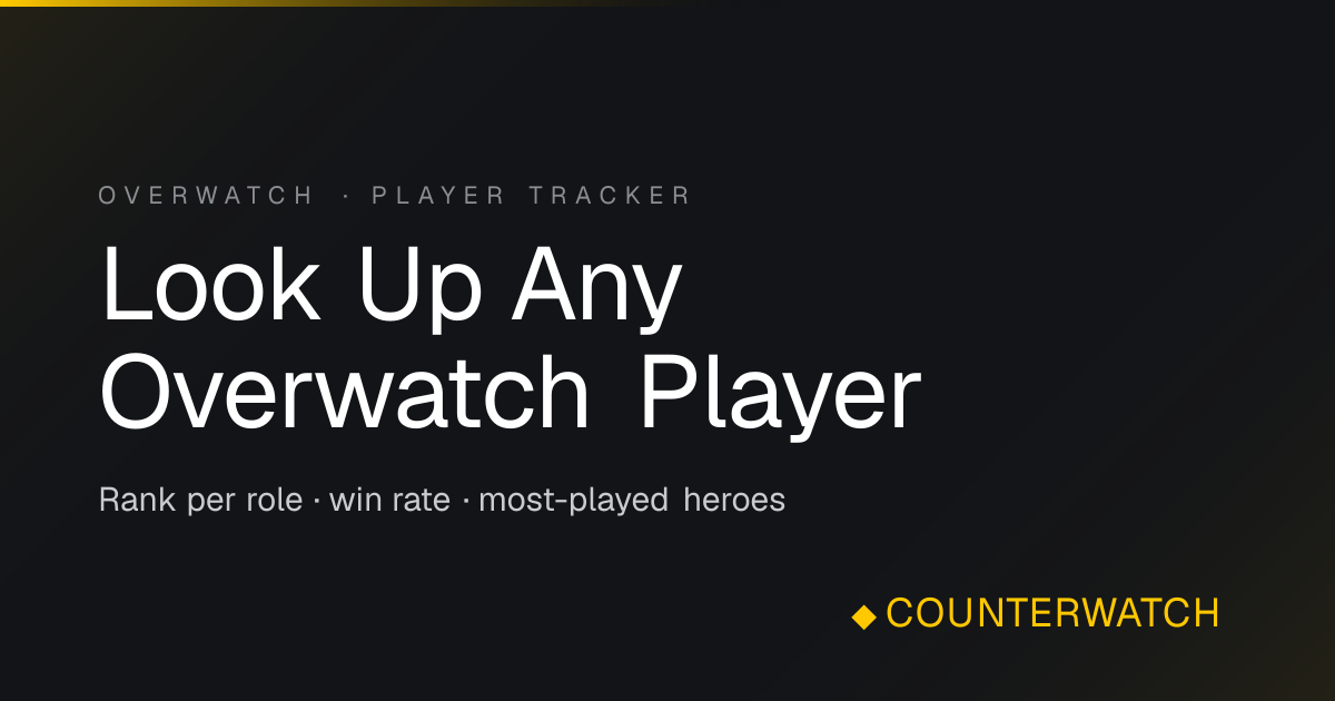 Overwatch Tracker: Player Stats, Rank & Win Rate